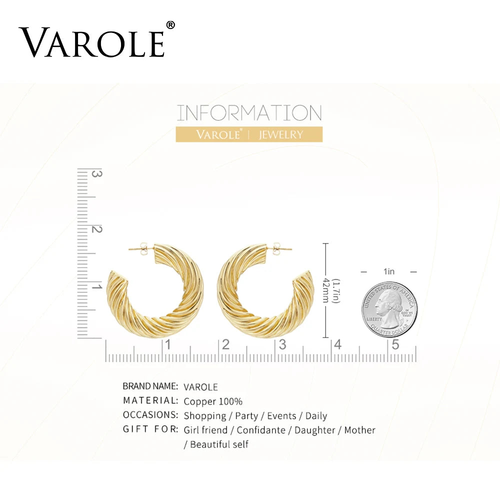 Vintage Twisted Line Hoop Earrings Circle Earrings For Women