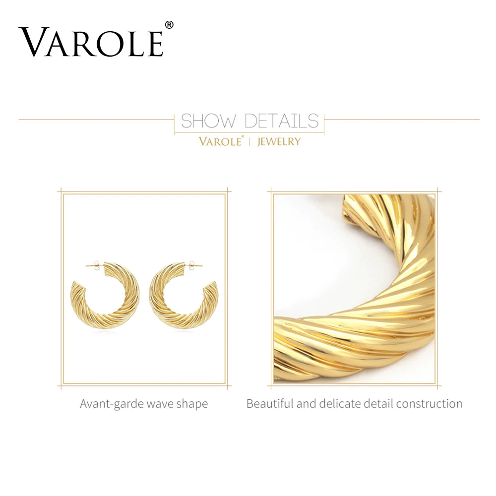 Vintage Twisted Line Hoop Earrings Circle Earrings For Women
