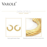Vintage Twisted Line Hoop Earrings Circle Earrings For Women