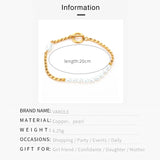Natural Pearls Chain Bracelet Women Bangle Jewelry Party Gift