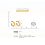 Textured Strip Hoop Earrings for Women - Big Circle Hoops Jewelry