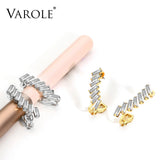 Crystal Ear Cuff Clip Drop Earrings Cubic Jewelry Women Statement Gift