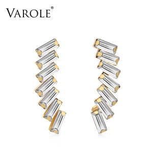 Crystal Ear Cuff Clip Drop Earrings Cubic Jewelry Women Statement Gift