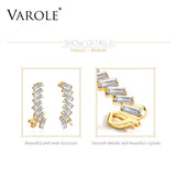 Crystal Ear Cuff Clip Drop Earrings Cubic Jewelry Women Statement Gift