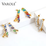 Crystal Ear Cuff Clip Drop Earrings Cubic Jewelry Women Statement Gift