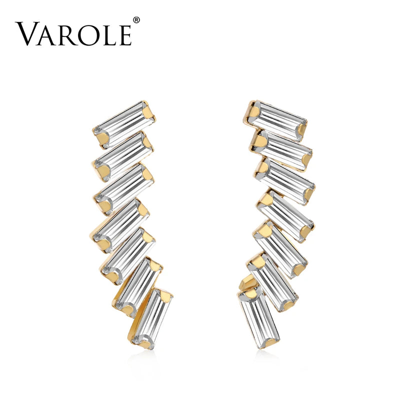 Crystal Ear Cuff Clip Drop Earrings Cubic Jewelry Women Statement Gift