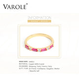 Colorful Crystal Ring Love Finger Rings Wedding Jewelry