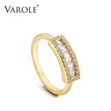 Colorful Crystal Ring Love Finger Rings Wedding Jewelry