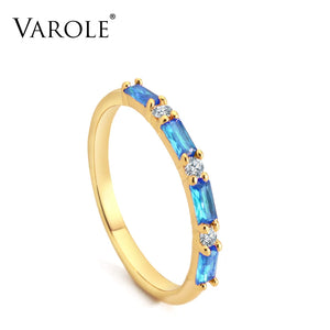 Colorful Crystal Ring Love Finger Rings Wedding Jewelry