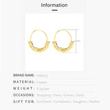 Irregular Texture Circle Hoop Earrings for Women