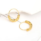 Irregular Texture Circle Hoop Earrings for Women