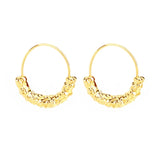 Irregular Texture Circle Hoop Earrings for Women