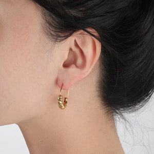 Irregular Texture Circle Hoop Earrings for Women