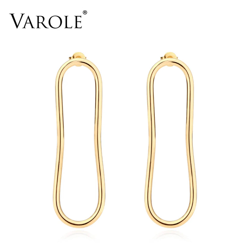 Smooth Lines Drop Round Earrings 100% Copper High Plated Gift