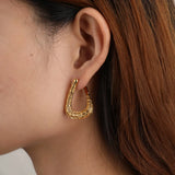 Twisted Hollow Hoop Earrings Women Piercing Jewelry Gift