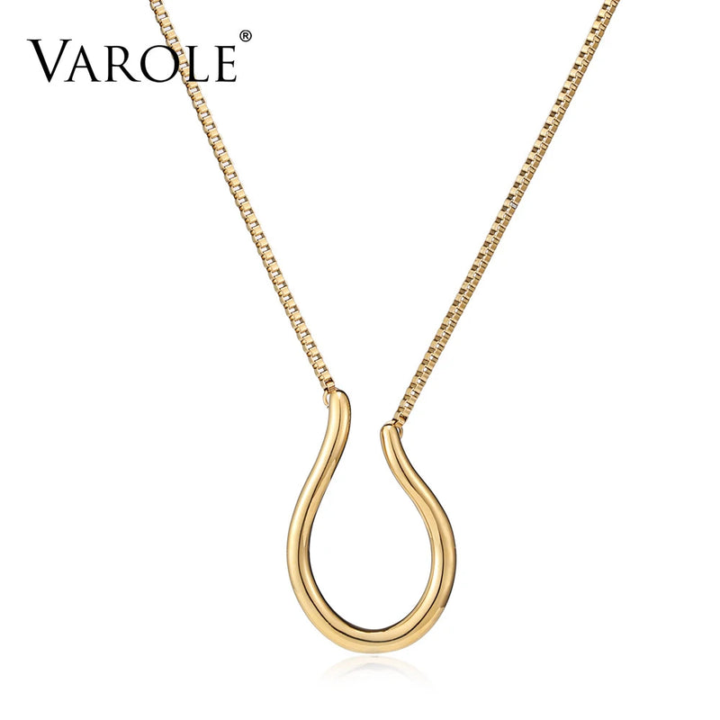 Water Drop Curve Chain Choker Necklace Pendant Jewelry Collares