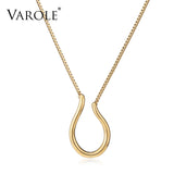 Water Drop Curve Chain Choker Necklace Pendant Jewelry Collares