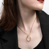 Water Drop Curve Chain Choker Necklace Pendant Jewelry Collares