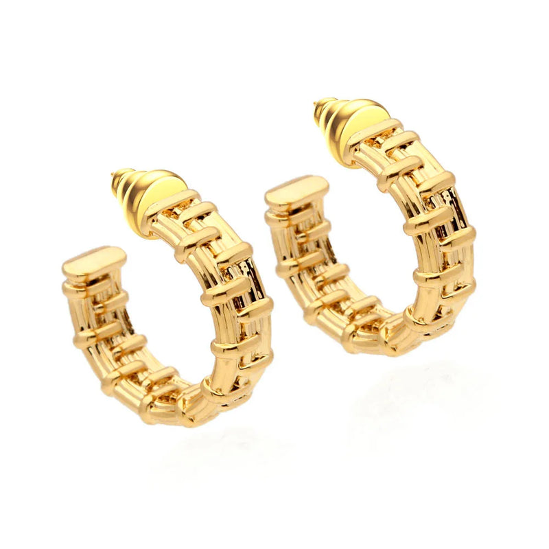 Weave Texture Hoop Earrings For Women Circle Hoops Earring Jewelry