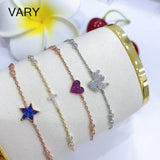 Sterling Silver Blue Star Charm Bracelet for Women