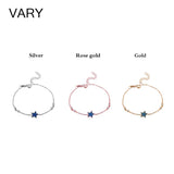 Sterling Silver Blue Star Charm Bracelet for Women