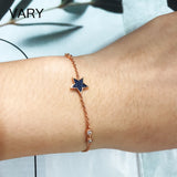 Sterling Silver Blue Star Charm Bracelet for Women