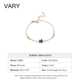 Sterling Silver Blue Star Charm Bracelet for Women