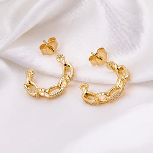 925 Silver Pav? Style Link Earrings