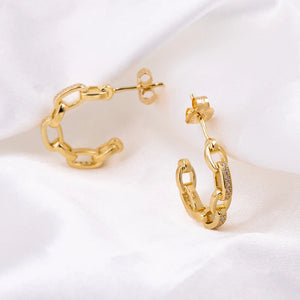 925 Silver Pav? Style Link Earrings