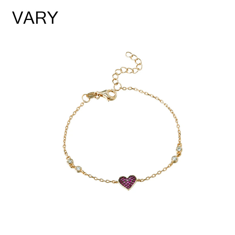 925 Sterling Silver Hot Purple Love Bracelet 18K