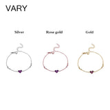 925 Sterling Silver Hot Purple Love Bracelet 18K
