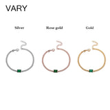 925 Silver Double Gemstone Bracelet Green Zircon 18K