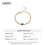 925 Silver Double Gemstone Bracelet Green Zircon 18K