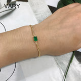 925 Silver Double Gemstone Bracelet Green Zircon 18K