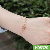 925 Sterling Silver Heart Bracelet Double Chain Jewelry
