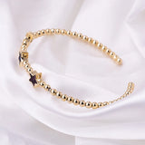 Adjustable Sterling Silver S925 Ladies Bracelet with Five-Pointed Star Design
