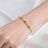 Adjustable Sterling Silver S925 Ladies Bracelet with Five-Pointed Star Design