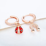 925 Sterling Silver Rose 18K Horseshoe Earrings Jewelry