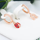 925 Sterling Silver Rose 18K Horseshoe Earrings Jewelry