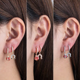 925 Sterling Silver Rose 18K Horseshoe Earrings Jewelry