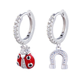 925 Sterling Silver Rose 18K Horseshoe Earrings Jewelry