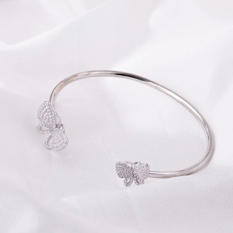 925 Sterling Silver Butterfly Bracelet Adjustable Size Jewelry