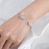 925 Sterling Silver Butterfly Bracelet Adjustable Size Jewelry