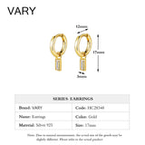 925 Sterling Silver Earrings 18K Zircon Inlaid Removable
