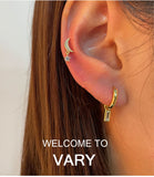 925 Sterling Silver Earrings 18K Zircon Inlaid Removable