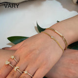 Adjustable 925 Sterling Silver Bracelet with Zircon - 18K Gold Plated