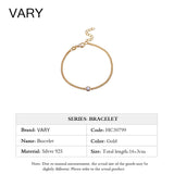 Adjustable 925 Sterling Silver Bracelet with Zircon - 18K Gold Plated