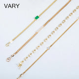 Adjustable 925 Sterling Silver Bracelet with Zircon - 18K Gold Plated