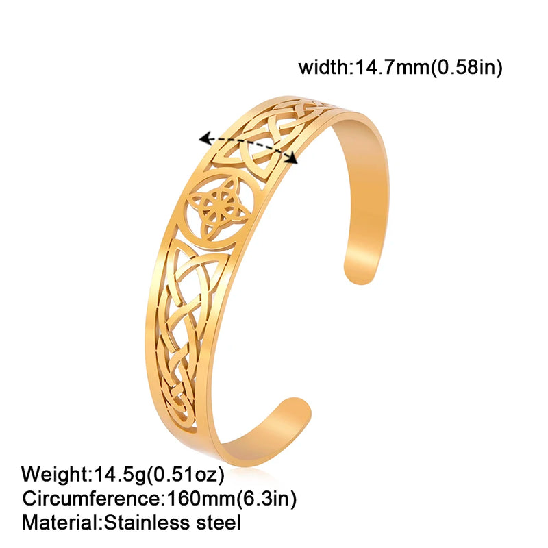 Celtic Knot Bracelet Ladies Stainless Steel Witchcraft Amulet Jewelry