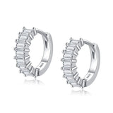 Silver CZ Scissors Stud Earrings For Women Girls